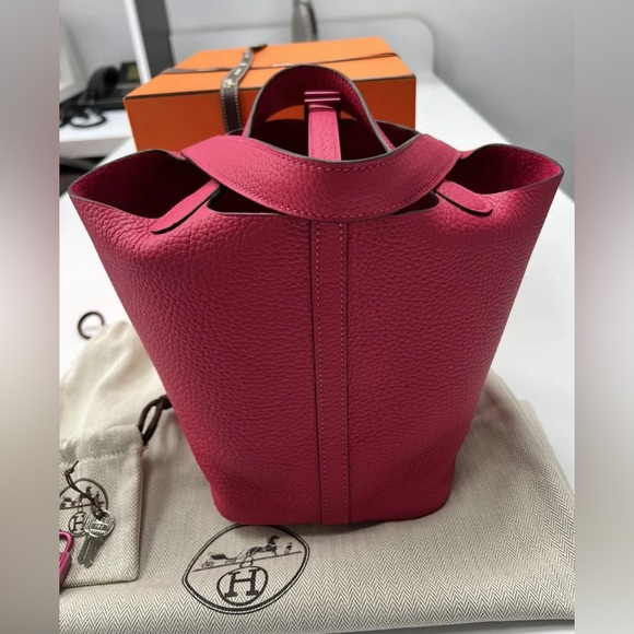 NEW Hermes Monochrome Picotin 18 Rose Mexico Clemence Pink Hardware. - Picture 3 of 6